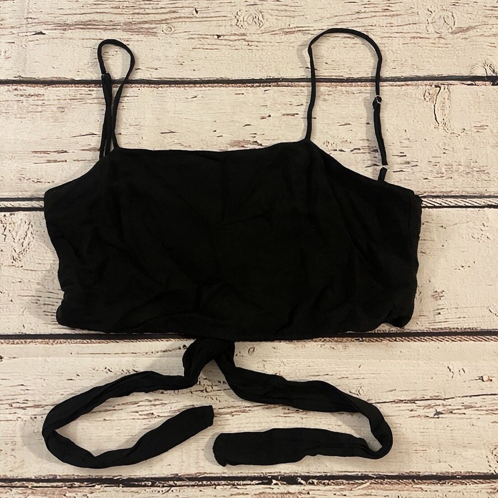 Brandy Melville Kimberly Tie Tank Top One Size Made In Italy Black